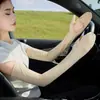 Guantes de Seda de Hielo para Conducir con Protección Solar, Mangas de Hielo Anti-UV de Verano para Brazos, Mangas Sueltas de una Pieza para Mujeres Conductoras, Delgados