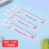 Regla de Dibujo de Rana de Dibujos Animados con Doble Línea Ondulada, Regla Curva, Regla Multifuncional con Escala de 15 cm
