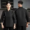 Ropa de trabajo nueva para chef para hombre, uniforme de chef de manga larga para otoño e invierno, estilos cortos y largos para verano, transpirable, uniforme de chef de alta gama para hotel y restaurante