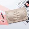 Top de tubo de una pieza antideslizante de doble capa con almohadilla para el pecho, sujetador envolvente de una palabra, ropa interior básica de verano para mujer