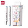 Deli HM188 Marcador de Alcohol Doble Punta Barril Polo Triangular Grueso Traje de Pinceles para Pintura Artística para Estudiantes y Niños