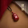 Colgante de Cinabrio Natural Genuino Bolsa de Dinero Arena Roja Bolsa de la Suerte Colgante Joyería Regalo de Año Zodiacal para Mujer Collar de Moda