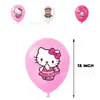 Nueva Decoración de Fiesta de Cumpleaños Infantil Tema Gato KT Bandera Hello Kitty Tarjeta para Pastel Globo Guirnalda Espiral
