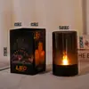 Luces de Velas Hotel Restaurante Atmósfera a la Luz de las Velas Accesorios de Decoración Acrílico Negro Llama Velas Electrónicas Transfronterizo