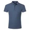Camisa Polo de Manga Corta Sin Costuras Suave como Nube de Hielo de Seda de Verano Logo Personalizado Cuello de Solapa Ropa de Trabajo En Stock Venta al por Mayor Impresión Bordado Texto