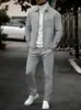Nueva chaqueta informal de punto gofrado para hombre, color liso, con cremallera y traje informal de otoño e invierno transfronterizo