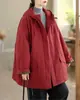 Invierno Nuevo Estilo Sudadera Simple Holgada Oversize de Algodón para Mujer con Bolsillos Grandes, Ropa de Algodón Cálida Casual Tallas Grandes Venta al por Mayor