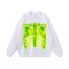 Camiseta de Manga Corta Lavada de Estilo Europeo y Americano de Calle Principal con Estampado Directo de Hueso para Hombre y Mujer, Hip-hop Antiguo de Media Manga