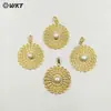 WT-JP364 Nuevo Más Vendido Forma de Flor Incrustada con Perlas Estilo Hueco Colgante Pendientes para Niñas Accesorios de Collar