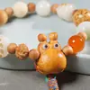 Pulseira Bodhi Multi-Tesouro de Dezoito Sementes de Primeira Linha, Joia de Sândalo Gatinho Trazedor de Sorte, Pulseira com Pingente de Contas Budistas, Contas de Oração