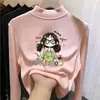 Camiseta térmica con forro polar para niña, cuello alto, camiseta con forro polar para niños mayores, nueva colección otoño/invierno 2026, top de manga larga cepillado