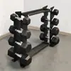 Estante de almacenamiento para mancuernas y barras, estante para pesas rusas para uso doméstico y comercial, estante de almacenamiento de equipo de fitness multifuncional ajustable