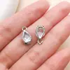 Colgante geométrico de aleación de zinc K blanco con circonita, accesorio versátil hecho a mano para pulseras, collares, llaveros y joyería