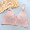 Sujetador tipo camiseta interior para madre Zhangyan para mediana edad y ancianos, cierre delantero, fino, sin aros, push-up, talla grande, con tirantes ajustables