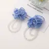 Estilo vacacional dulce cristal borla malla flor diy tejido a mano hilo ligero pétalo pendiente pendientes mujeres venta al por mayor