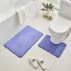 Alfombra de Piso de Terciopelo de Coral de Piedra Transfronteriza Juego de Dos Piezas para Entrada de Inodoro, Alfombra Absorbente de Agua Antideslizante para Baño
