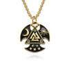Vikingo Vikingo Odín Nudo Triquetra Acero Titanio Collar Estrella Luna Trinidad Tomahawk Colgante Colgante