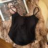 Top de tirantes pequeño versátil para chica sexy con espalda hermosa, ropa exterior para mujer, ropa interior con almohadilla en el pecho, transpirable, ajustado, puro, grande, sin espalda, tipo tubo