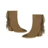 Botas femininas de outono e inverno, estilo transfronteiriço, bico fino, cano baixo, cor sólida versátil, sem cadarço, leves, salto ultra-alto, botas Martin de tamanho grande para comércio exterior.