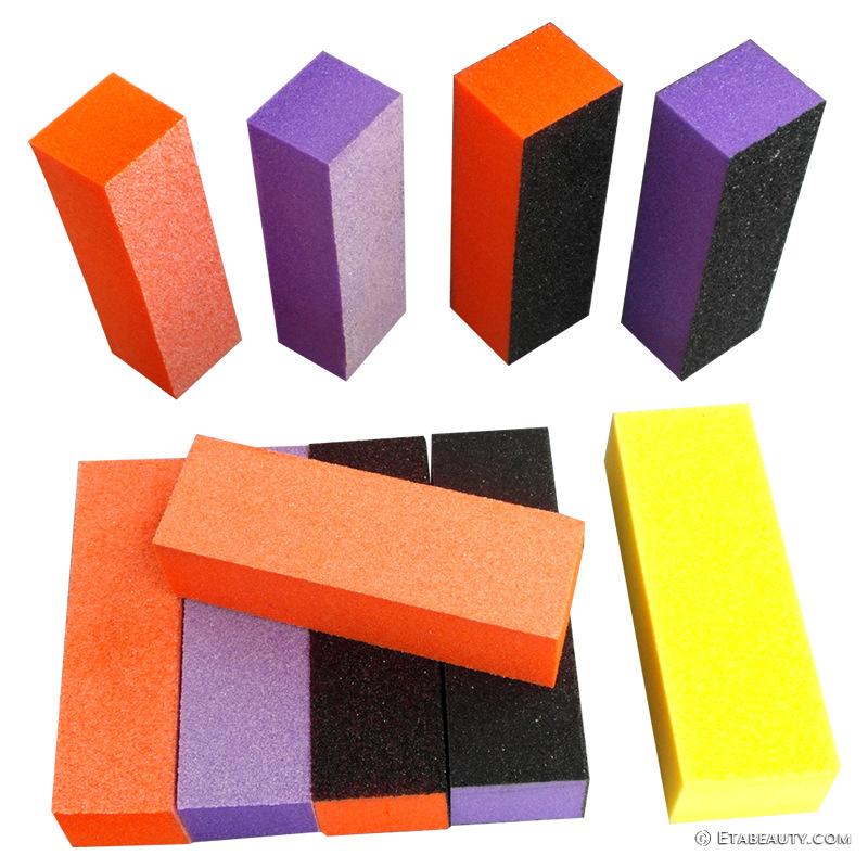 美甲工具四面海绵方块指甲挫多款颜色EVA海绵抛
