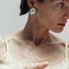 Nuevos pendientes hemisféricos cepillados con patrón de corteza, diseño de estilo nicho para mujer, pendientes sencillos de lujo de alta gama para mujer