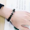 Pulsera para Pareja de Cristal de Cabello Negro Obsidiana Natural un Regalo de Cumpleaños de Verano para Novia
