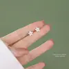 Brincos de Flor Estilo Floresta para Mulheres, Prata Pura S999, Versão Coreana, Versátil, Fresco e Simples, Brincos de Flor de Ameixa em Prata Pura, Atacado