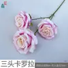 Flor de Rosa Lunar de Tres Cabezas Rama Única Rosa Arcoíris Mar de Flores Rincón de Check-in de Celebridades de Internet Decoración de Paisajismo de Área Escénica Venta al por Mayor