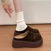 Sapatos Birkenstock de sola grossa para mulheres, vestuário outdoor, novidade outono e inverno 2026, chinelos de algodão com forro de veludo e pele, sola plataforma, bico fechado, meio chinelos, mais vendidos