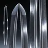 Acero T10 cubierto de arcilla, hoja sin afilar, espada japonesa, espada larga de samurái, accesorio de espada Hamon templado en arcilla, sin afilar