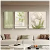 Fondo de Pared de Sofá de Sala de Estar Pintura Decorativa de Tres Piezas Estilo Moderno Simple Crema Mural Abstracto Fresco Simple Elegante Pintura de Pared