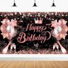Fornecimento Exclusivo Transfronteiriço de Tecido para Fundo de Aniversário Poliéster 100D Pano Pendurado de Aniversário Comércio Exterior Amazon Feliz Aniversário