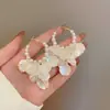 Brincos Argola com Franja de Pérolas Estilo Francês, Brincos Tendência de Nicho de Alto Padrão com Temperamento, Versáteis Novos Brincos de Moda Atacado para Mulheres