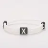 Pulseira Corda de Milão Multicor Transfronteiriça 26 Letras Aço Inoxidável Preto Letreiro Ajustável Pulseira de Corda Trançada