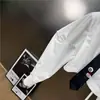 Camisa de Manga Longa Irregular com Lapela Bolha Outono 2025 com Design de Gravata, Camisa Solta de Moda de Rua de Nicho
