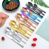 Acero Inoxidable Transfronterizo Creativo Tendencia Nacional Patrón Vajilla Hogareña Dorada Vajilla Occidental Set Cuchillo, Tenedor y Cuchara para Steak Venta al por Mayor
