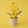 Decoración creativa de planta verde de lana artificial para escritorio de sala de estar en casa, planta en maceta de lana de nomeolvides de 10 cabezas tejida a crochet, transfronterizo