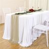 Camino de mesa de gasa en verde salvia perla para decoración de mesa de banquete de bodas, disponible en ocho colores, directo del fabricante, venta al por mayor