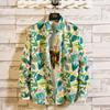 Outono 2022 Comércio Exterior Transfronteiriço Nova Camisa Masculina de Manga Comprida com Estampa Floral Estilo Hong Kong Moda Jovem Casual Solta para Homens