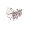 Broche de Mariposa de Cristal con Incrustaciones de Cobre y Nácar Vintage para Mujer, Accesorio de Broche de Insecto con Perla de Agua Dulce de Diseño de Alta Gama