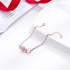 Pulseira de Transferência Clássica de Aço Titânio Cintura Fina para Mulheres Três Fileiras de Diamantes Pulseira Ouro Rosa Joia de Mão para Casal Atacado