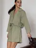 Conjunto de Camisa y Shorts Transfronterizo, Estilo Europeo y Americano, Nuevo Modelo Verano 2026, Traje Casual Holgado con Cuello de Solapa y Mangas Tres Cuartos, Conjunto de Shorts