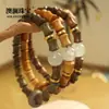 Pulseira de nó de bambu e sândalo verde, nova pulseira de contas de sândalo estilo chinês, acessório para Hanfu e cheongsam, versátil para homens e mulheres