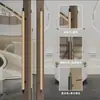 Manija de Puerta de Vidrio de Hotel Personalizada, Manija de Puerta de Acero Inoxidable Cobre Antiguo, Manija Larga de Madera para Puerta Doble de Sala de Conferencias