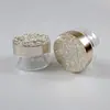 Suministrado directamente por el fabricante, estuche de polvos sueltos de lujo ligero, polvos fijadores 15g, tapa giratoria, diseño de pétalo de rejilla, material de embalaje cosmético, se puede imprimir con logo