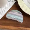 Presilha de Garra Bofiya Estilo Coreano com Listras de Glitter para Mulheres, Presilha Tubarão Semi-Transparente de Alta Qualidade, Grampo de Cabelo Versátil