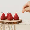 Estilo Ins celebridade da internet decoração de bolo de morango velas de aniversário decorações de bolo estilo coreano velas de morango suprimentos para festa