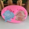 Molde de silicone para casa de madeira de Papai Noel faça você mesmo, molde de bolo de papel alumínio feito à mão, molde de bolo de papel alumínio, ferramenta de molde de bolo