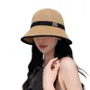 Sombrero de pescador para exteriores con protección solar de primavera y verano, sombrero de cubo, sombrero de sol de punto hueco plegable, sombrero de malla para el sol para mujer