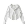 Suéter com capuz estilo preppy 2023 Outono Novo estilo letras estilo ocidental redutor de idade roupa de baixo moda zíper cardigã